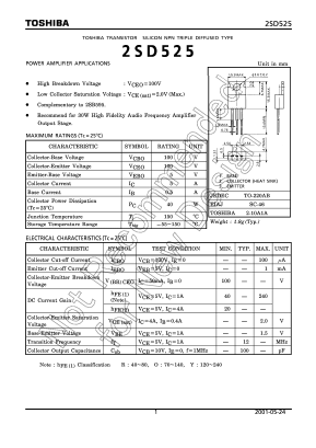 D525 Datasheet PDF Toshiba