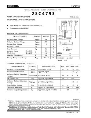 2SC4793 Datasheet PDF Toshiba