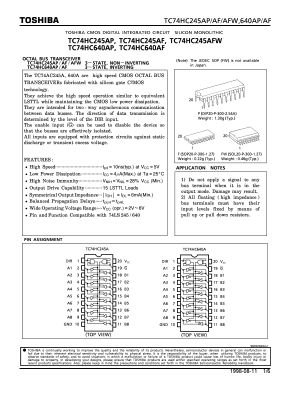 TC74HC245AF Datasheet PDF Toshiba