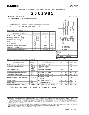 2SC2995 Datasheet PDF Toshiba