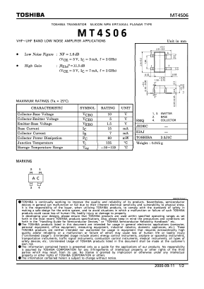MT4S06 Datasheet PDF Toshiba