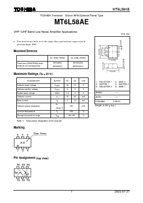 MT6L58AE Datasheet PDF Toshiba