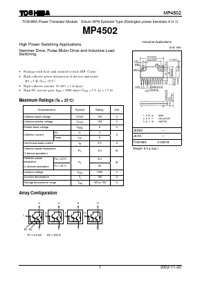 MP4502 Datasheet PDF Toshiba