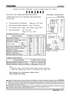 2SK2842 Datasheet PDF Toshiba