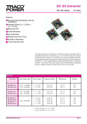 TSI10N-0510 Datasheet PDF Traco Power