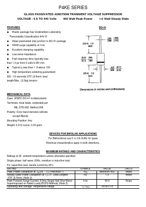 P4KE39A Datasheet PDF Transys Electronics Limited