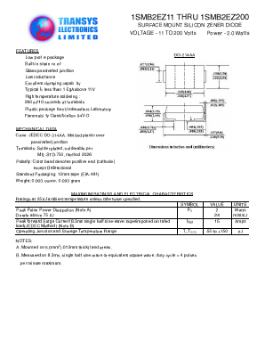 1SMB2EZ18 Datasheet PDF Transys Electronics Limited