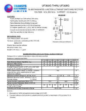 UF301G Datasheet PDF Transys Electronics