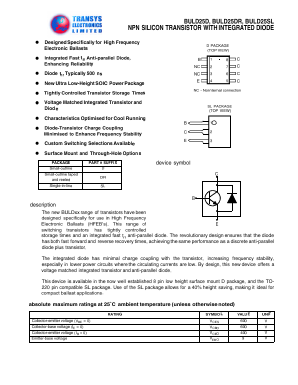 BULD25D Datasheet PDF Transys Electronics