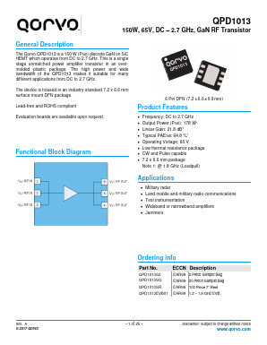 QPD1013SQ Datasheet PDF TriQuint Semiconductor
