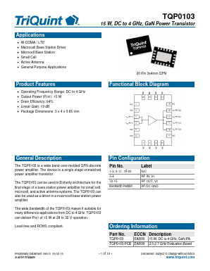 TQP0103 Datasheet PDF TriQuint Semiconductor