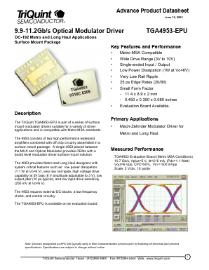 TGA4953EPU Datasheet PDF TriQuint Semiconductor