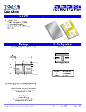 880367 Datasheet PDF TriQuint Semiconductor
