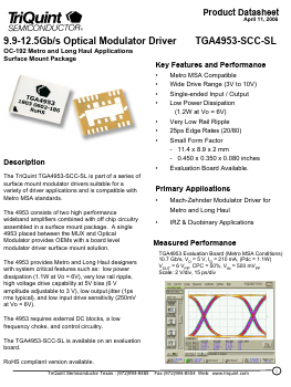 TGA4953-SCC-SL Datasheet PDF TriQuint Semiconductor