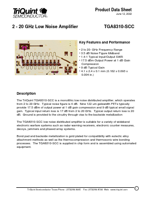 TGA8310 Datasheet PDF TriQuint Semiconductor