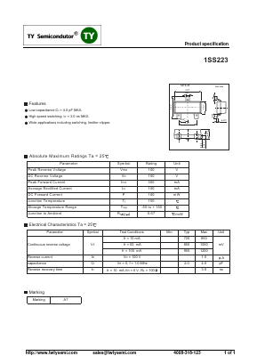 1SS223 Datasheet PDF TY Semiconductor