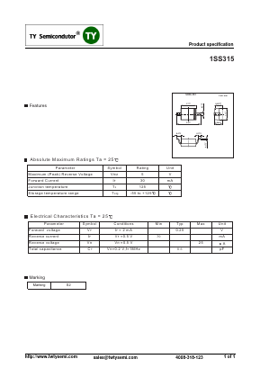 1SS315 Datasheet PDF TY Semiconductor