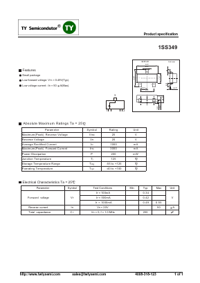 1SS349 Datasheet PDF TY Semiconductor