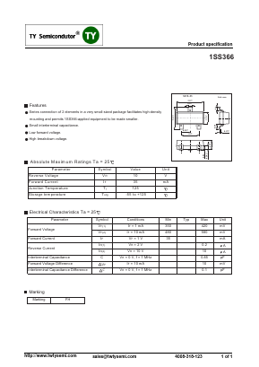 1SS366 Datasheet PDF TY Semiconductor