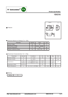 1SV216 Datasheet PDF TY Semiconductor