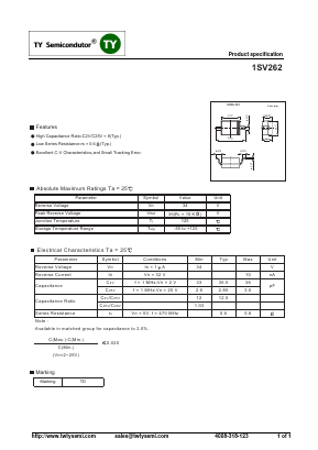 1SV262 Datasheet PDF TY Semiconductor
