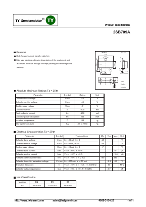 2SA1034 Datasheet PDF TY Semiconductor