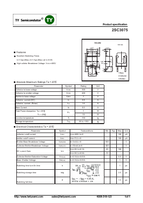 C3075 Datasheet PDF TY Semiconductor