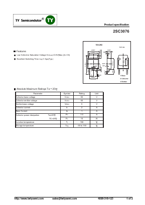 C3076 Datasheet PDF TY Semiconductor