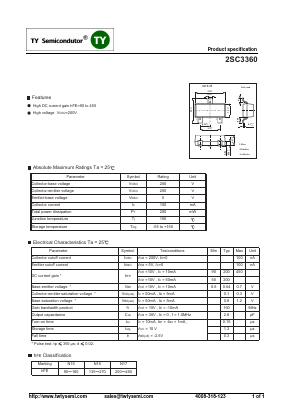 C3360 Datasheet PDF TY Semiconductor
