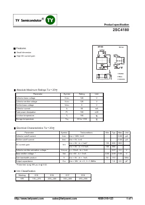 2SC4180 Datasheet PDF TY Semiconductor