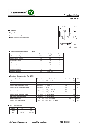 2SC4497 Datasheet PDF TY Semiconductor