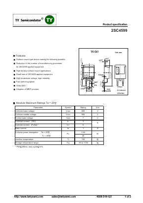 2SC4599 Datasheet PDF TY Semiconductor
