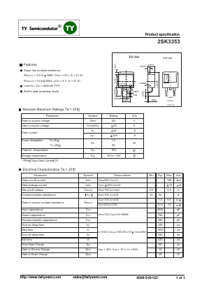 K3353 Datasheet PDF TY Semiconductor