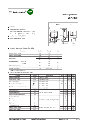 K3479 Datasheet PDF TY Semiconductor
