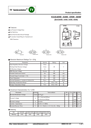 BAS40W Datasheet PDF TY Semiconductor