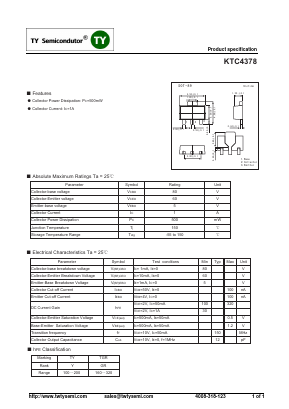 KTC4378 Datasheet PDF TY Semiconductor