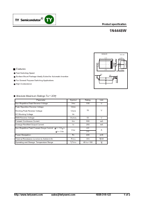1N4448W Datasheet PDF TY Semiconductor