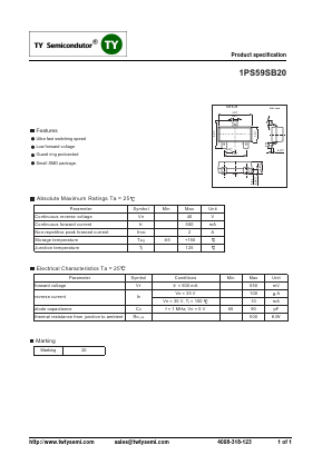 1PS59SB20 Datasheet PDF TY Semiconductor