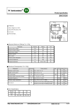 2SC3324 Datasheet PDF TY Semiconductor