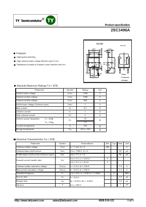 C3496A Datasheet PDF TY Semiconductor