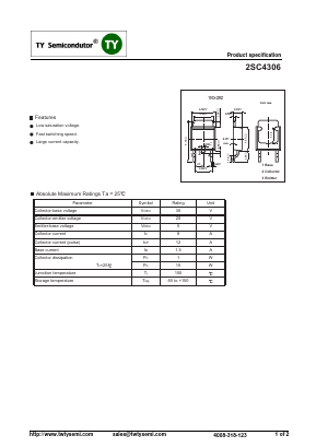2SC4306 Datasheet PDF TY Semiconductor