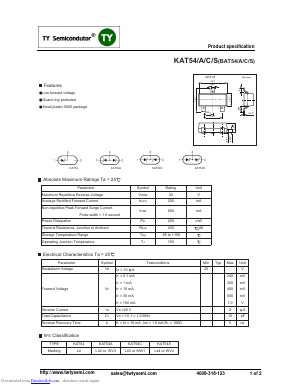 BAT54A Datasheet PDF TY Semiconductor