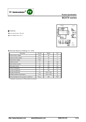 BCX70K Datasheet PDF TY Semiconductor