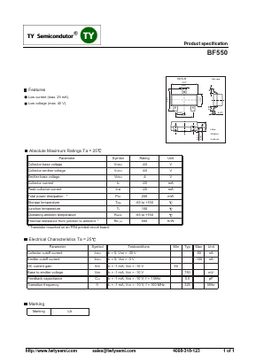BF550 Datasheet PDF TY Semiconductor