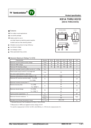 ES1D Datasheet PDF TY Semiconductor
