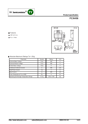 FCX458 Datasheet PDF TY Semiconductor