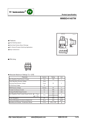 MMBD4148TW Datasheet PDF TY Semiconductor