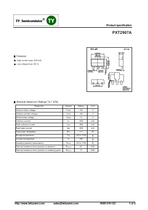 PXT2907A Datasheet PDF TY Semiconductor