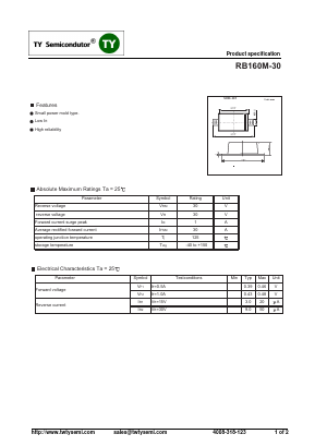RB160M-30 Datasheet PDF TY Semiconductor