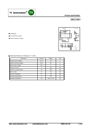 2SC3361S5 Datasheet PDF TY Semiconductor